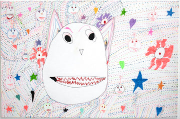 Batboy with Hearts, Stars, Hairy Spiders with Jack O Lanterns with Polkadots by Thomas Sedgwick