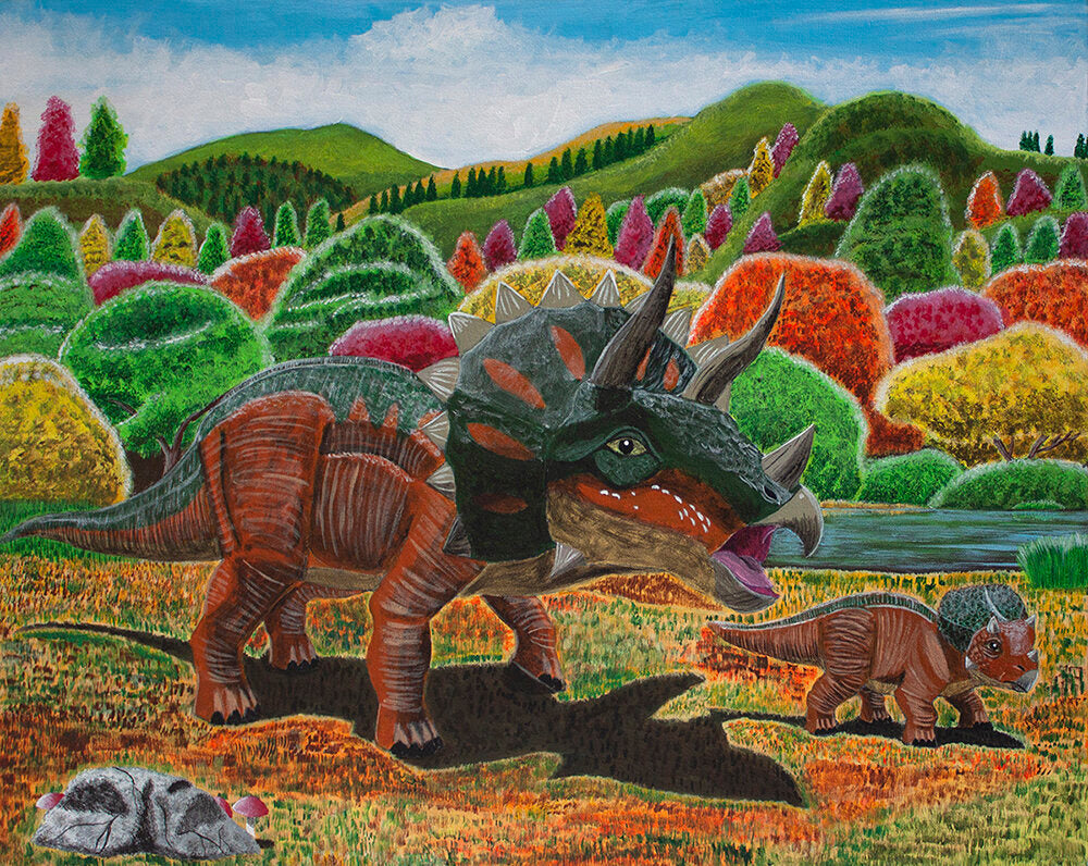 Triceratops in Autumn by Joseph Tapia