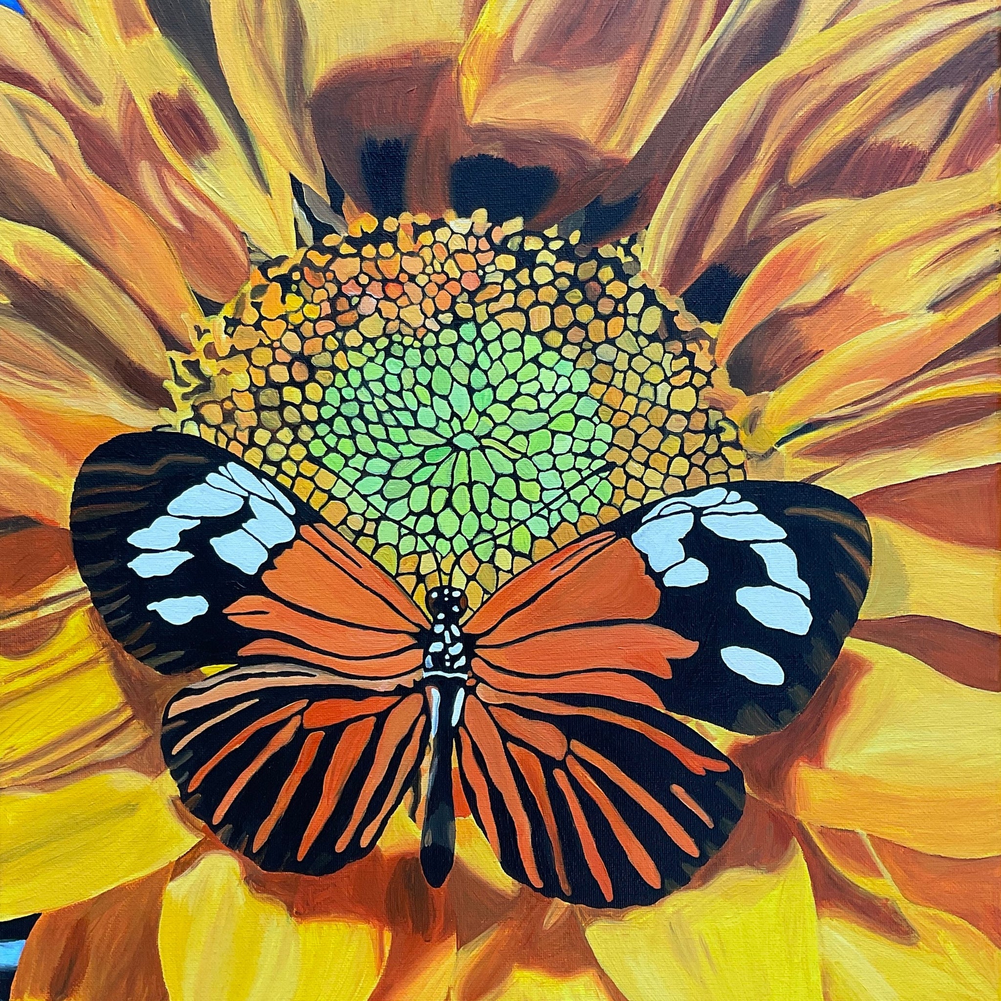 Untitled (Butterfly On Sunflower) by Heidi Dong