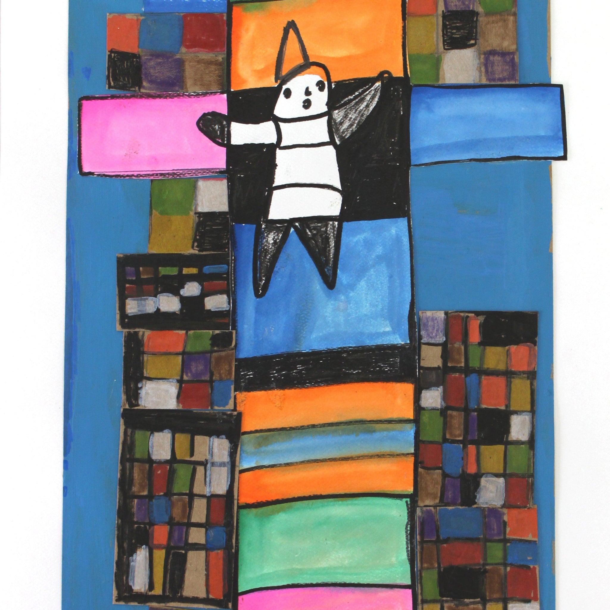Untitled (Character On Colored Rectangles Background) by Miss Cookie Norton