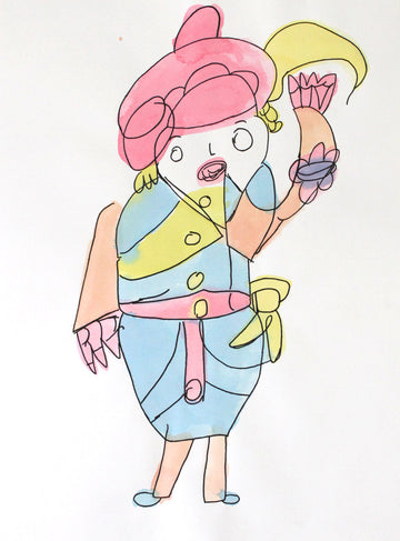 Untitled (Character With Pink Hat) by Miss Cookie Norton