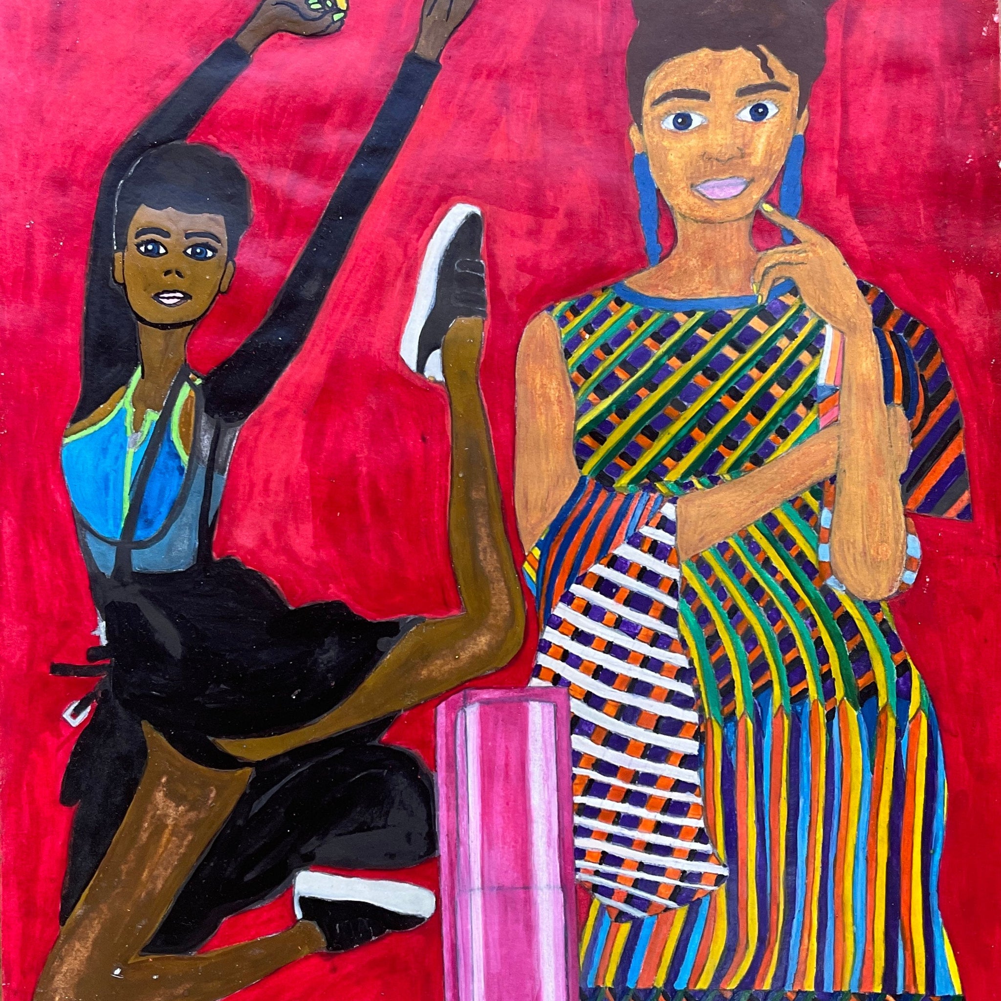 Untitled (Characters On Red Background) by Heidi Dong
