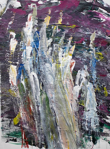 Untitled (Color Strokes On Purple Background) by Vanessa McConnell