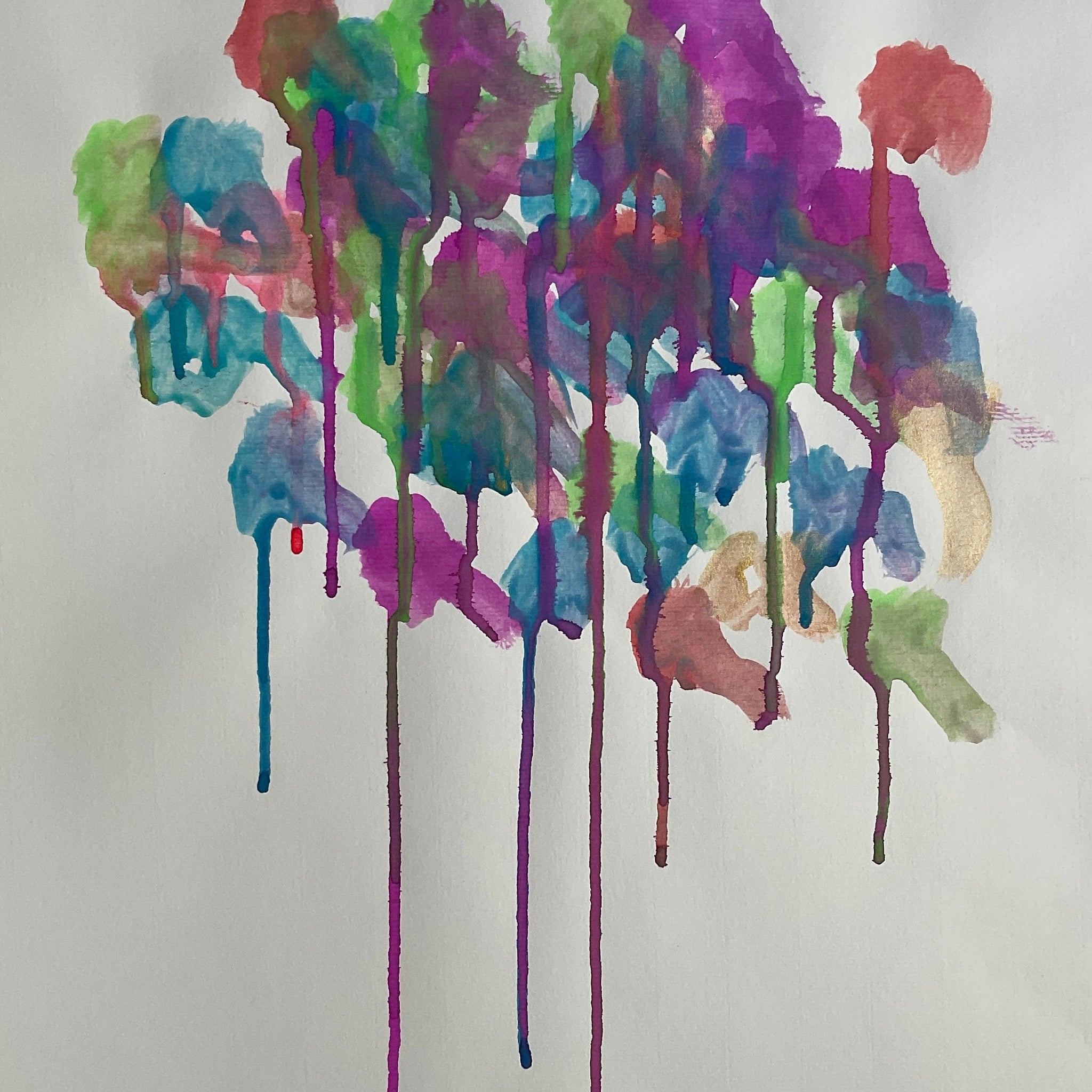 Untitled (dripping color dots) by Tiffiny Boyd