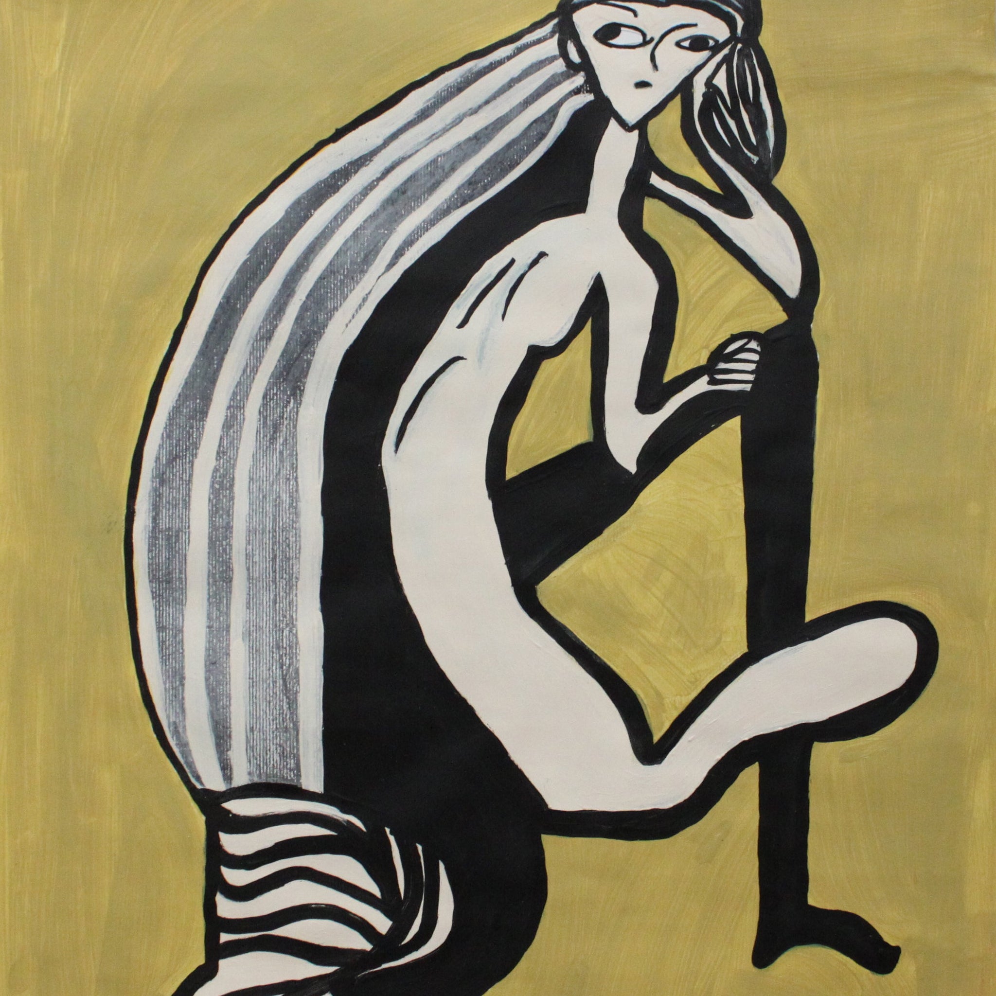 Untitled (Figure On Brown Background) by Rene Cureton