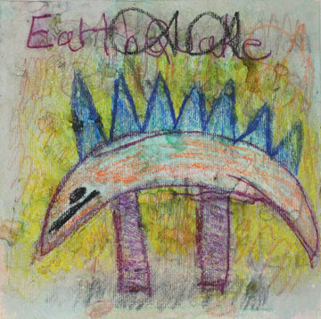 Untitled (Orange Creature With Blue Spikes) by Lindsay Rogers