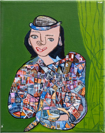 Untitled (Person on Green background) by Heon Choi