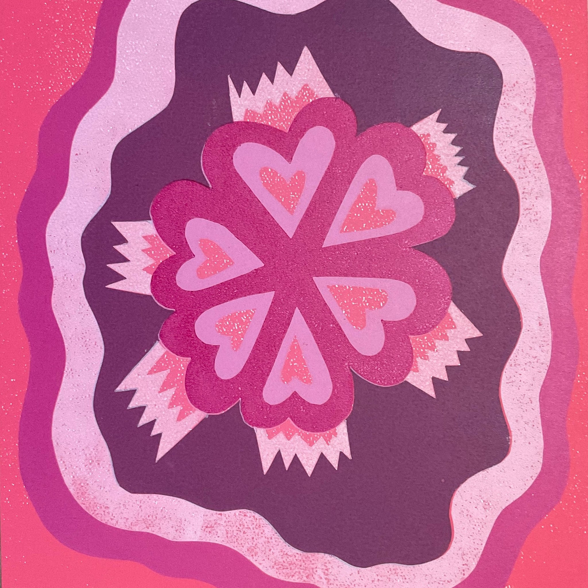 Untitled (Pink Heart Shapes) by Kat Hastings