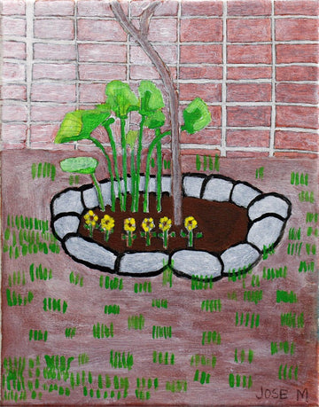 Untitled (Plants On Brick Background) by Jose Martinez