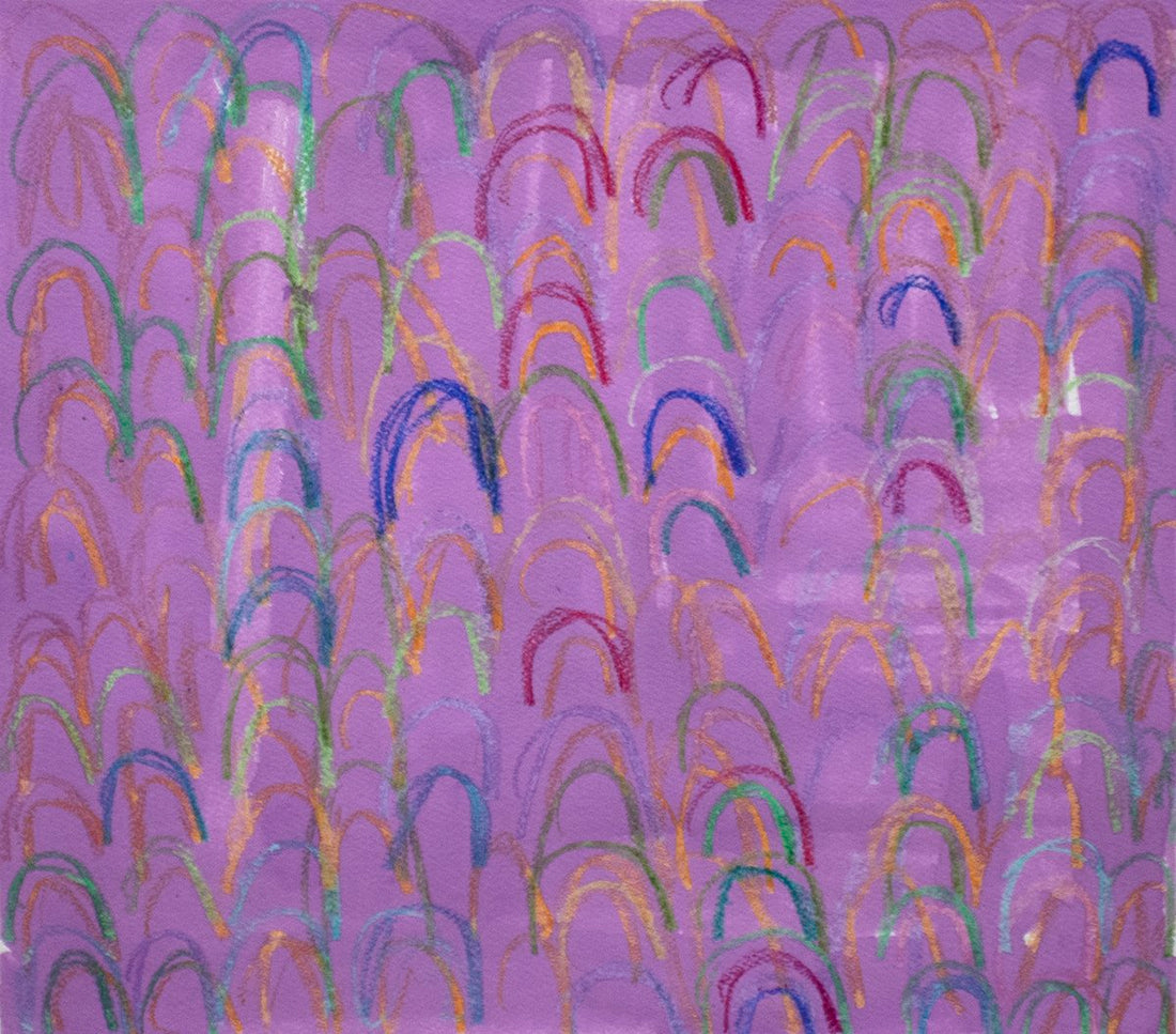 Untitled (Rainbows on Magenta Background) by Justina Ko